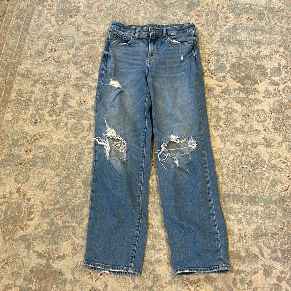 Old Navy womens 0 jeans OG Loose High Rise Ripped